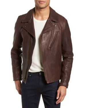 Schott Nyc Leather Moto Jacket - Brown