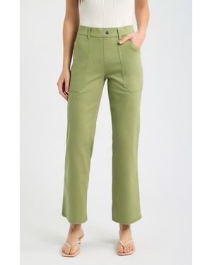 Hue Canvas Utility Pants - Green