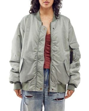 BDG Oversize Reversible Bomber Jacket - Gray