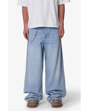 MNML Baggy Washed Rave Denim Jeans - Blue