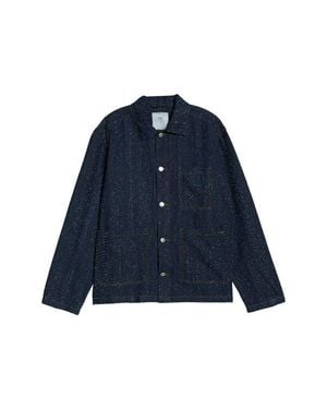 Percival Parsons Thread Detail Denim Jacket - Blue