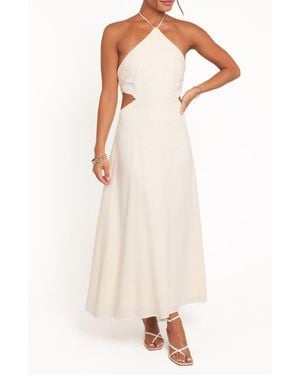 Petal & Pup Mirielle Halter Midi Dress - Natural