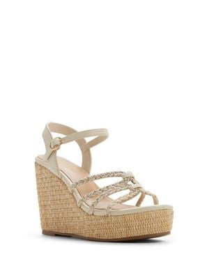 ALDO Kaylya Ankle Strap Platform Wedge Sandal - Natural