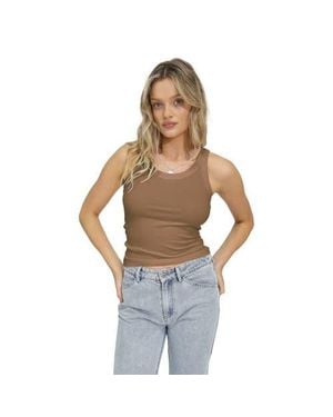 Belle & Bloom Last Time Ribbed Tank Top - Metallic