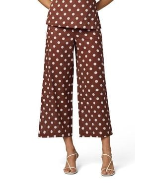 Joe's Jeans The Mariel Linen & Cotton Crop Wide Leg Pants - Red