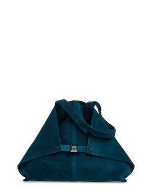 Akris Medium Ai Suede Convertible Shoulder Tote - Blue