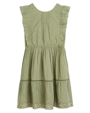Scotch & Soda Kids' Clip Dot Ruffle Cotton Dress - Green