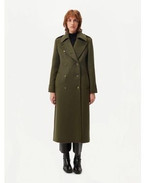 GOBI Mongolian Cashmere Double-Breasted Cashmere Coat - Green