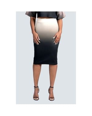 DAI MODA Ombré Perfect Pencil Skirt - Black