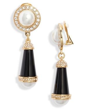 Kenneth Jay Lane Resin Pendant Drop Earrings - White