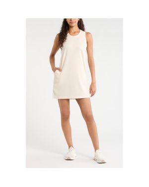 Zella Piqué Mesh Scuba Tank Dress - White