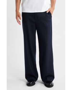 KROST Eco Solid Flat Front Lyocell Blend Pants - Blue