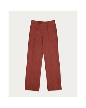 Fortela Justine Classic Linen Pants - Red