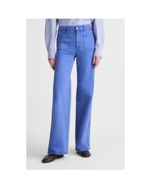 Madewell The Emmy Patch Pocket Wide Leg Pants - Blue