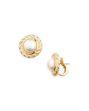 David Yurman Pearl Classics Cable Halo Button Earrings - Metallic
