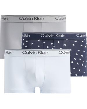 Calvin Klein 3-Pack Microfiber Boxer Briefs - Blue