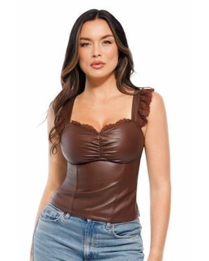 Popilush Lace Trim Sculpting Camisole Top - Multicolor