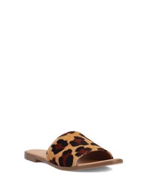 Dingo Tabby Genuine Calf Hair Slide Sandal - Brown