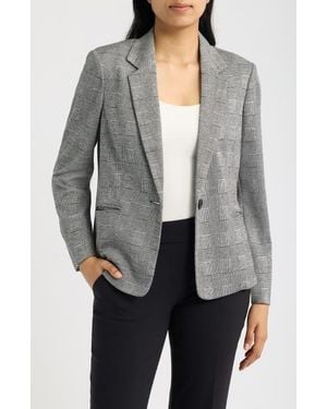 Anne Klein One-Button Blazer - Gray
