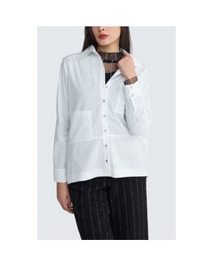 Luukaa Clarina Balloon Poplin Shirt - White
