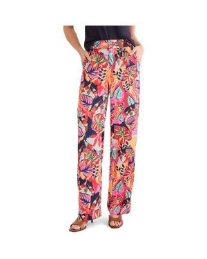 NIC+ZOE Kauai Garden Wide Leg Pants - Red