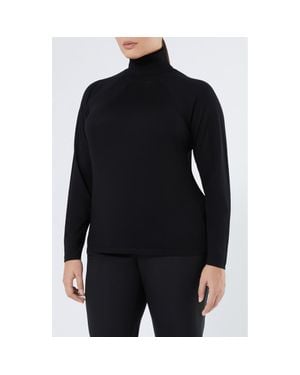 Marina Rinaldi Fatima Turtleneck Virgin Wool & Cashmere Sweater - Black