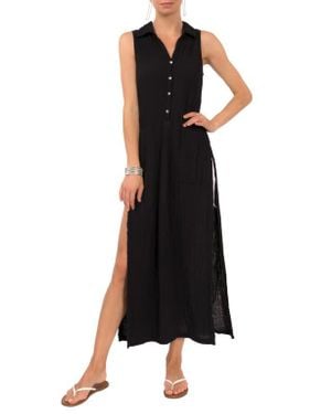 EVERYDAY RITUAL Vivienne Sleeveless Cotton Gauze Caftan Top - Black