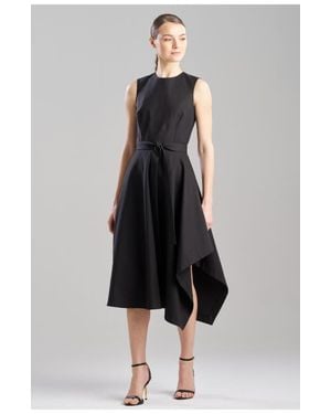 Natori Cotton Blend Woven Sleeveless Assymetric Dress - Black