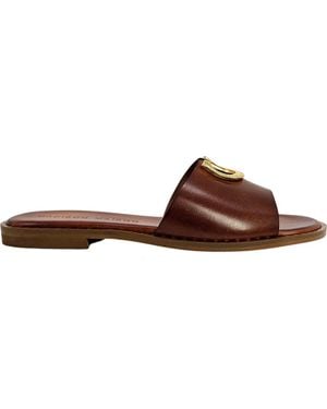 Madison Maison Horse Shoe Buckle Leather Flat Sandal - Brown