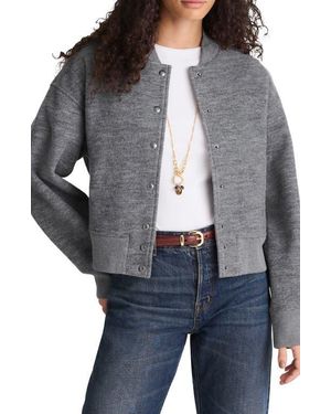 Madewell Double Faced Knit Bomber Jacket - Gray