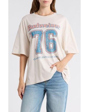 Junk Food Budweiser 76 Cotton Graphic T-Shirt - White