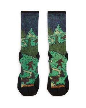 Smartwool Trail Run Neature Print Targeted Cushioning Crew Socks - Green