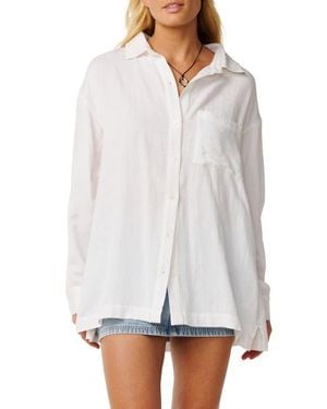 Rip Curl Vibe Surf Oversize Button-Up Shirt - White