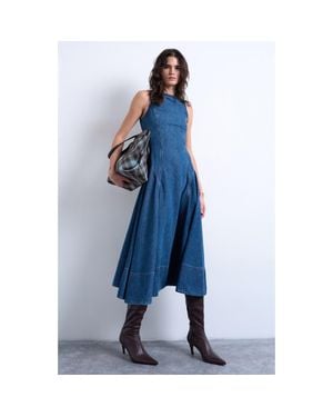 TOPSHOP Sleeveless Denim Dress - Blue