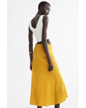 H&M Satin Slip Skirt - Yellow