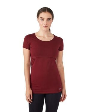 Modern Eternity Maternity Modern Eternity Nia Short Sleeve Maternity & Nursing Top - Red
