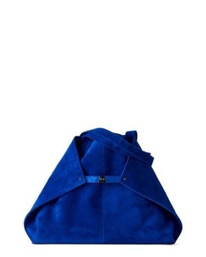 Akris Medium Ai Suede Convertible Shoulder Tote - Blue