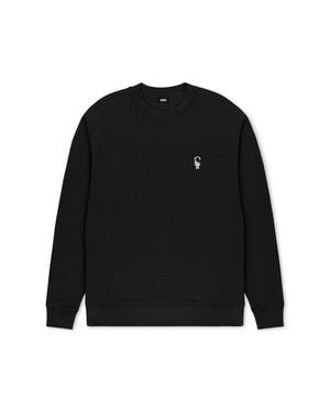 Alix Astronaut Relaxed Midweight Fleece Crewneck Sweatshirt - Black