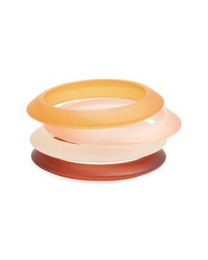 Open Edit Set Of 4 Ombré Resin Bangle Bracelets - Orange