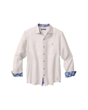 Tommy Bahama Del Mar Island Embroidered Linen Button-Up Shirt - White
