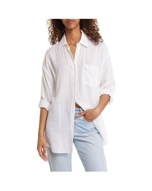 Rip Curl Premium Linen Button-Up Blouse - White