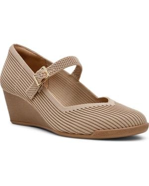 Anne Klein Trixie Wedge Mary Jane Pump - Brown