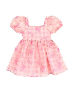 Barbie Short Sleeve Flare Dress - Pink