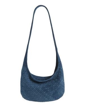 Bottega Veneta Veneto Intrecciato Leather Messenger Bag - Blue