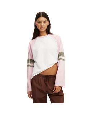 Cotton On Active Graphic Raglan Tee - White