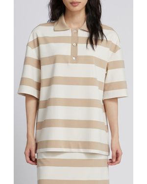 MM by Max Mara Labetaia Stripe Polo Top - Natural
