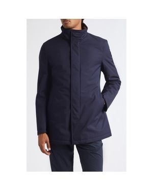 Herno Water Repellent Tech Twill Car Coat - Blue