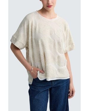 Luukaa Blair Textured Hemp & Cotton Blouse - Multicolor