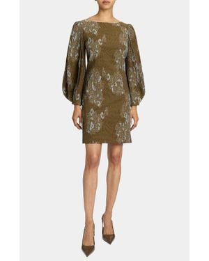 Santorelli Arana Shift Bishop Sleeve Dress - Green