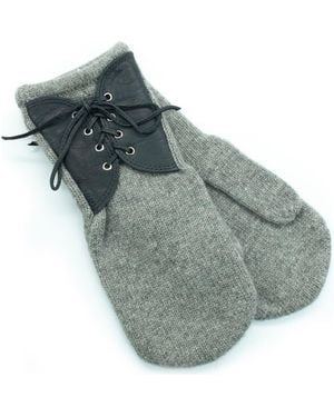 Portolano Mitten Gloves With Leather - Gray